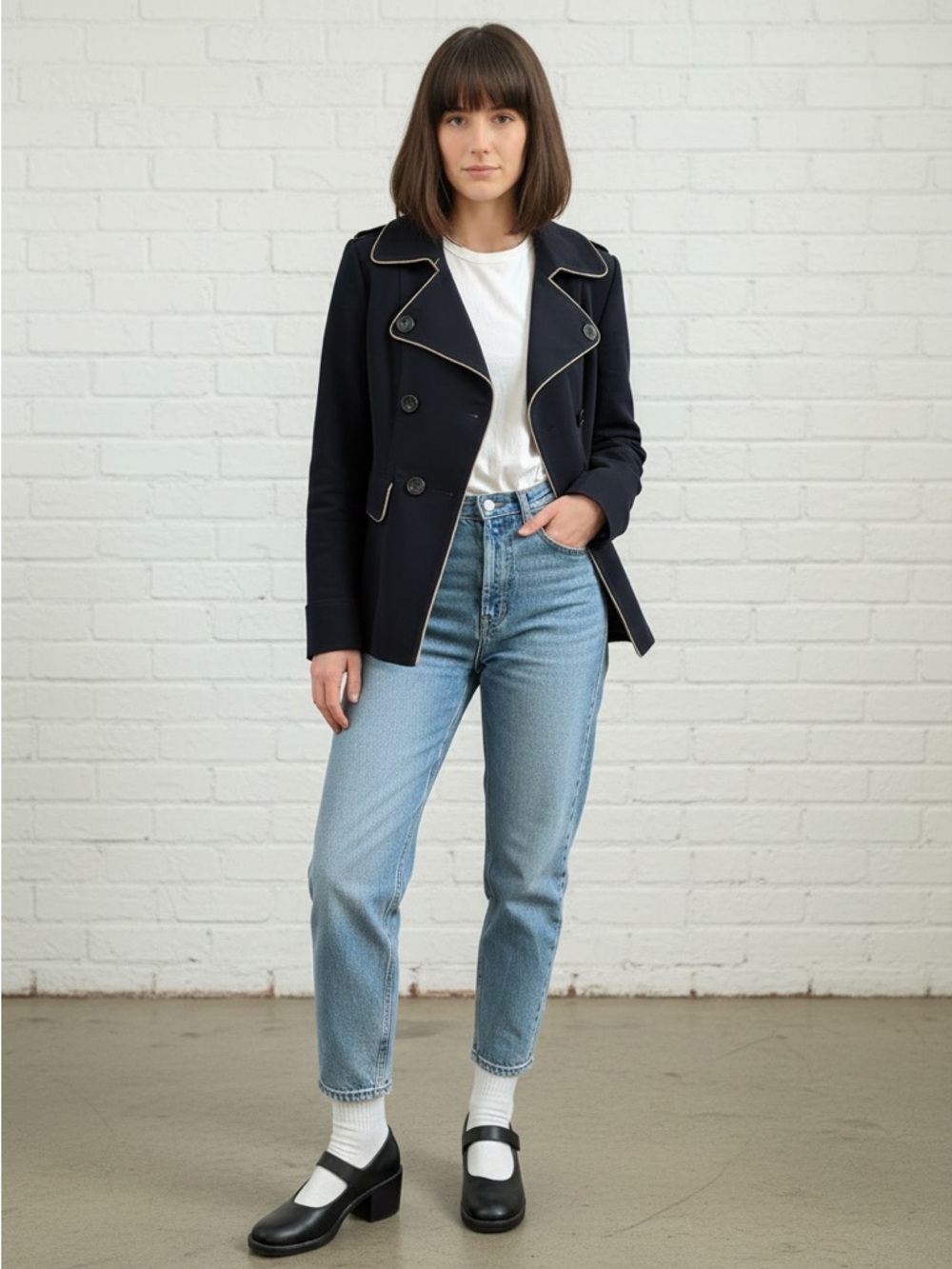 Karen Millen Navy Military jacket size US 4
